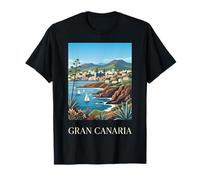 Gran Canaria España Isla Costera Retro Viajes Camiseta