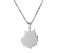 Gran Canaria,Spainmap Collar Colgante - Trendy Ethnic Gran Canaria Country Maps National Flag Pendant - For Women Men Patriotic Charm Jewelry Ethnic Patriotic Ornament Charm Jewelry,White,50Cm