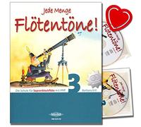 Gran cantidad de tonos de silbato Banda 3 con 2 CDs - Escuela para flauta dulce soprano con silbato - Nuevos términos musicales, sonidos y técnicas de juego inusuales - Con clip para partituras -