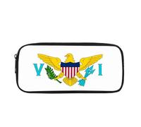 Gran Capacidad Estuches De Lápices Bandera De Las Islas Vírgenes De Los Estados Unidos Estuches Para Bolígrafos Multifuncional Estuche Escolar Para Niños, Adultos, Material De Oficina, 20X9X4Cm