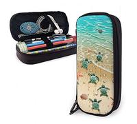 Gran Capacidad Estuches De Lápices Sea Turtles On The Beach Caja De Almacenamiento Portable Estuches Para Bolígrafos Para Regalos, Adolescentes, Oficina, 20X9X4Cm