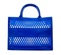 Gran capacidad PVC bolso de mano de goma silicona bolsa de playa embrague novia, azul, Talla única para todos
