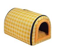 Gran Casa para Perros 2 en 1 Cama para Perros Impermeable XL, Cama Lavable para Mascotas Camas Tranquilas para Gatos y Perros Antiestrés Suave con Diseño de Plátanos Interior Antideslizante Cálida