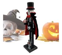 Gran Cascanueces de Madera - De Vampiro Esqueleto De 36 Cm, Decoración De Halloween De Miedo, Pantalla De Figura Gótica, Gran Cascanueces con Diseño Esqueleto | Decoración