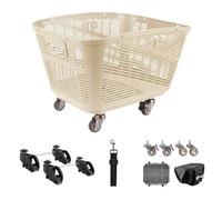 Gran cesta bici de liberación rápida para e-bike con ruedas bloqueables | Tapa extensible, cubierta impermeable, correa de tracción, para MTB y bicis urbanas, ideal para mascotas