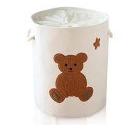 Gran Cesto Ropa Sucia Bebe, Cesta de Almacenaje para Juguetes, Cestas para Bebé 58L, Cesta para Mantas con Asa, Cestos de Ropa para Guardería, Decoración para Dormitorio, Oso