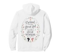 Gran Chica Gran Mujer Empoderamiento Femenino Cita Floral Sudadera con Capucha