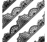 Gran conjunto de 10 piezas de encaje comestible pre-hecho listo para usar en negro de 14 pulgadas