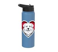 Gran corazón de los Pirineos lindo cachorro amante de los perros refugio rescate Stainless Steel Insulated Water Bottle