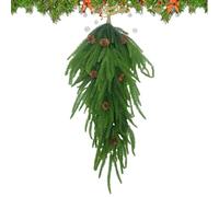 Gran corona de Navidad - Grande verde artificial | Corona de Navidad verde realista de pino - Para interior exterior chimenea pared salón dormitorio jardín vacaciones