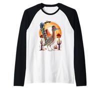 Gran Corredor de Carreteras Diversión de Aves OVNI Alien Nave Espacial Desierto Camiseta Manga Raglan