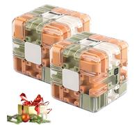 Gran Cubo Laberinto 3D, Entretenido Rompecabezas, Juguete para Entrenar La Conciencia Espacial Y Desarrollar La Lógica, Juego Desafiante para Niños Y Adultos Orange-Green 2pcs