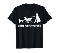 Gran Dane Evolution Funny Dog Puppy Great Danés Mom Dad Camiseta
