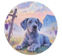 Gran danés 1000 Piezas Puzzle Perro Animal Rompecabezas Redondo para Niños Adultos Regalos Originales Juegos De Puzzle para Aliviar El Estrés 1000pcs (67.5x67.5cm)