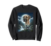 Gran danés Aullando a la Luna Meme Divertido Amante de los Perros Sudadera
