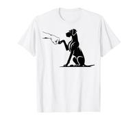 Gran danés con la Mano, Madre del Gran danés Camiseta gráfica económica, Hombre, Blanco, M