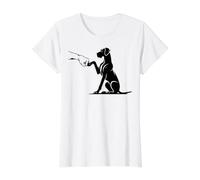 Gran danés con la Mano, Madre del Gran danés Camiseta gráfica económica, Mujer, Blanco, L