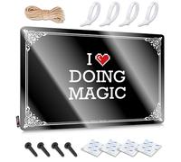 Gran decoración divertida y suave para pared de baño, hermoso letrero de metal rústico para cueva de hombre, regalo de vacaciones de granja personalizado con texto en inglés "I Love Doing Magic" (20 x