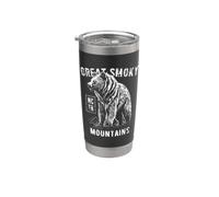 Gran diseño de estilo vintage de Smoky Mountains USA Bear Vaso térmico de acero inoxidable de doble pared