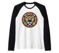 Gran DISEÑO DE Pantera. Colores FRÍOS, Ojos Amarillos, Color Camiseta Manga Raglan