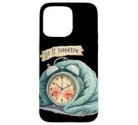 Gran Disfraz de Reloj Despertador con discurso Do It Tomorrow Carcasa para iPhone 15 Pro MAX