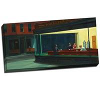 Gran Edward Hopper Nighthawks 1942 impresión DE lienzo Art Póster, 30 x 16 Inches (76cm x 41cm)