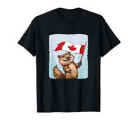 Gran emblema de castor canadiense para una aventura en el norte Camiseta