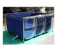 Gran estanque de peces de lona de PVC con marco de acero, plegable, ventana de visualización transparente, rectangular, tanque de almacenamiento de agua sobre el suelo, ideal para uso en peces y