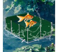Gran estanque de peces sobre el suelo con marco de acero, forro de lona duradero para piscina Koi Bing de fácil instalación (verde, 3 x 1,5 x 0,6 m)