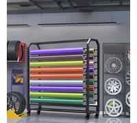 Gran Estante de Almacenamiento de Rollo de Tela Comercial Grande con Varilla Colgante Ajustable, Soporte de Organizador de Acero de Servicio Pesado móvil Adecuado para la exhibición de Varios