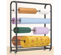 Gran Estante de Almacenamiento de Rollo de Tela Textil Grande, Soporte de Papel de Carnicero de Metal Pesado, Estante de Envoltura de Regalo móvil para la Actividad de artesanías de Artes en el Aula,