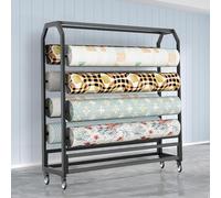Gran estantería de Almacenamiento de Rollo de Tela Comercial Grande, Soporte de Organizador móvil con Ruedas para Rollos de Vinilo/película de Ventana/Papel Tapiz Disparo espaciado Ajustable (14