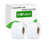 Gran Etiqueta de Dirección Molabel - 2 rollos para Dymo S0722400 99012-36mm x 89mm Compatible con Impresoras Dymo LabelWriter 550-260 etiquetas por rollo