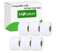 Gran Etiqueta de Dirección Molabel - 6 rollos para Dymo S0722400 99012-36mm x 89mm Compatible con Impresoras Dymo LabelWriter 550-260 etiquetas por rollo