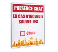 Gran fabricación de pegatinas para mascotas - informe a sus gatos en caso de incendio (placa de aluminio)