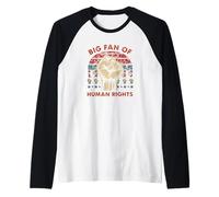 Gran Fan de los Derechos Humanos Igualdad Social Retro Camiseta Manga Raglan