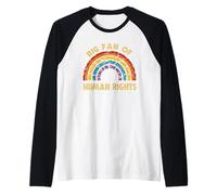 Gran Fan de los Derechos Humanos Igualdad Social Retro Camiseta Manga Raglan
