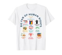 Gran Fan de los Derechos Humanos | Libertad para Todos Diseño de Igualdad Camiseta gráfica económica, Hombre, Blanco, L