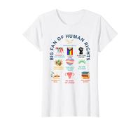 Gran Fan de los Derechos Humanos | Libertad para Todos Diseño de Igualdad Camiseta gráfica económica, Mujer, Blanco, XS