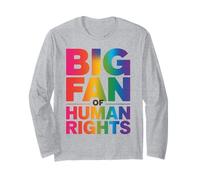 Gran Fan de los Derechos Humanos Pride Rainbow Supporter Manga Larga