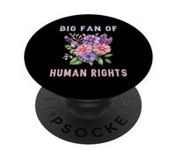 Gran Fan de los Derechos Humanos protesta defiende la Igualdad Retro Floral PopSockets PopGrip Adhesivo