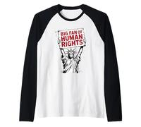 Gran Fan de los Derechos Humanos protesta Estatua de la Libertad Camiseta Manga Raglan