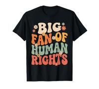 Gran Fan de los Derechos Humanos Retro Groovy Activista de Justicia Social Camiseta