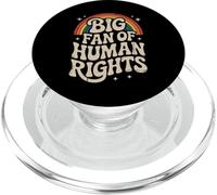 Gran Fan de los Derechos Humanos Retro Rainbow Vintage PopSockets PopGrip para MagSafe