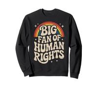 Gran Fan de los Derechos Humanos Retro Rainbow Vintage Sudadera
