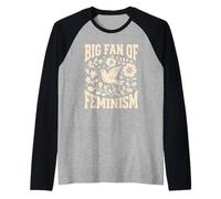 Gran Fan del Feminismo Vintage Boho Floral Bird Empowerment Camiseta Manga Raglan
