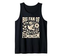 Gran Fan del Feminismo Vintage Boho Floral Bird Empowerment Camiseta sin Mangas