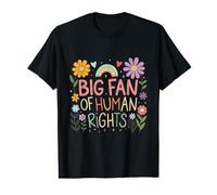Gran fanático de los Derechos Humanos Cita de protesta Arte Colorido Camiseta gráfica económica