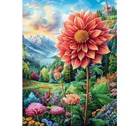 Gran flor de dalia en una pradera Puzzle 500 Piezas Cartón Grueso Para Adultos Sueño Mágico de Ciencia Ficción Noches Juegos En Familia Antiestrés Regalo Corporativo Calidad Profesional Regalo Ideal 5