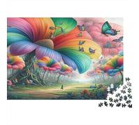 Gran Flor Fantasía Colorida Puzzle para Adultos Puzzle de 1000 Piezas Prado de Mariposas Relajación Decoración Hogar Regalo Fiesta 70x50cm/1000pcs